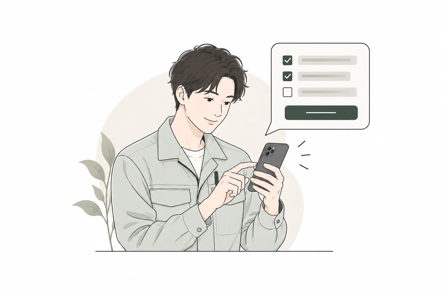 スマホでフォーム入力するイメージ